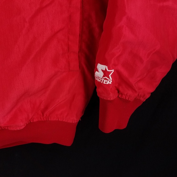 Vintage Blank Plain Red Starter Jacket Windbreaker - Picture 3 of 6
